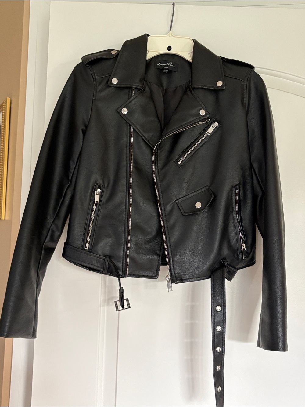 Love Tree faux leather biker jacket